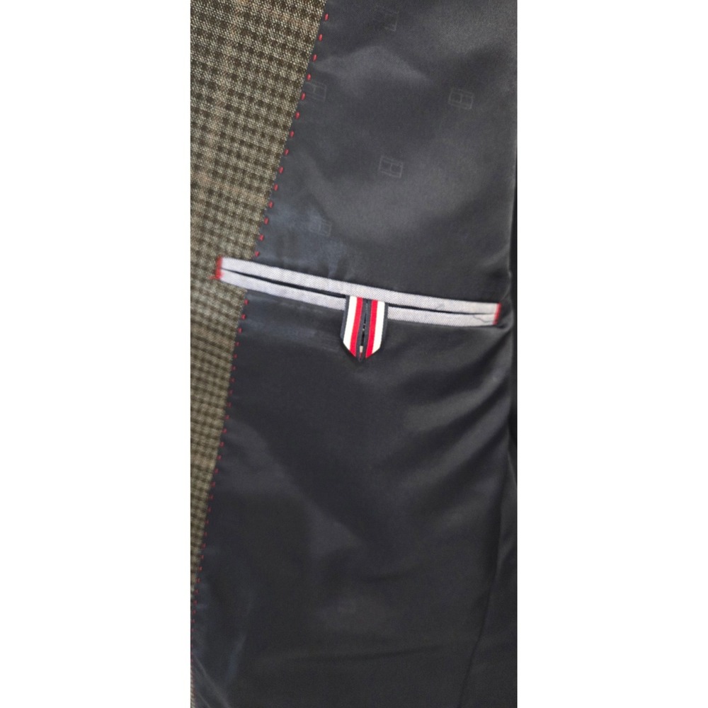 Tommy Hilfiger Mens Grey Brown Check Modern Fit Sport Coat 42 Reg Blazer - Picture 8 of 9